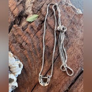 Artisan Sterling Silver Necklace Showhorse Pendant 925 Italian Box Chain Dainty